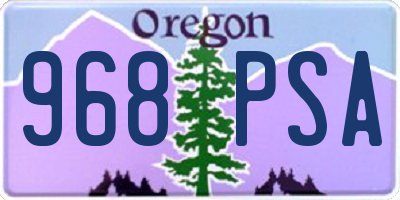 OR license plate 968PSA