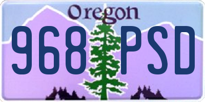 OR license plate 968PSD