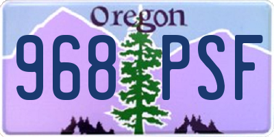 OR license plate 968PSF