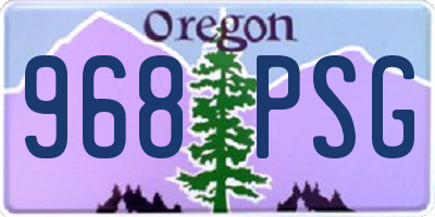 OR license plate 968PSG