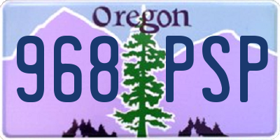 OR license plate 968PSP