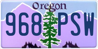 OR license plate 968PSW