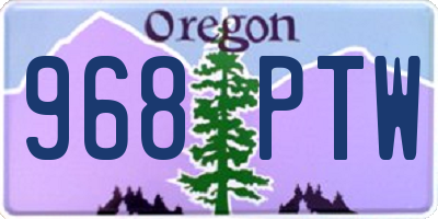 OR license plate 968PTW