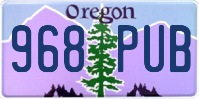 OR license plate 968PUB