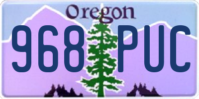 OR license plate 968PUC