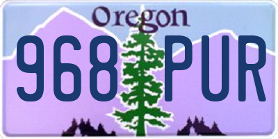 OR license plate 968PUR