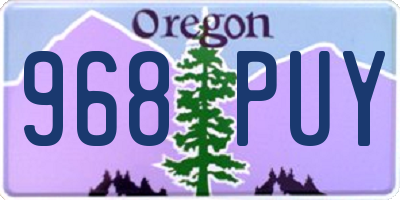OR license plate 968PUY