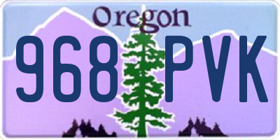 OR license plate 968PVK