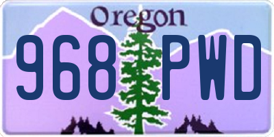 OR license plate 968PWD