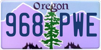 OR license plate 968PWE