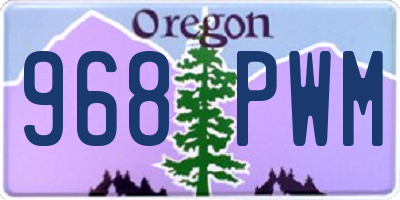 OR license plate 968PWM