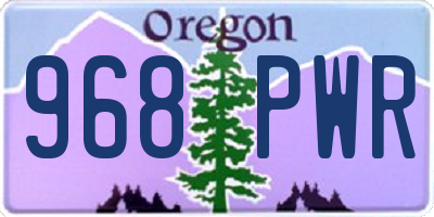 OR license plate 968PWR
