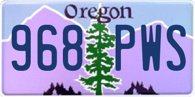 OR license plate 968PWS