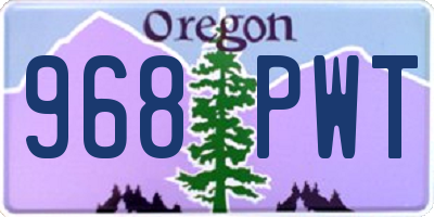 OR license plate 968PWT