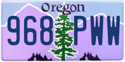 OR license plate 968PWW