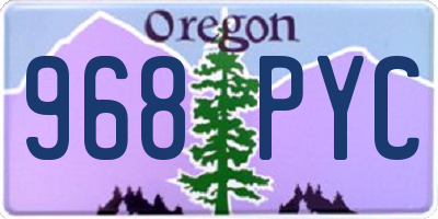 OR license plate 968PYC