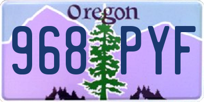 OR license plate 968PYF