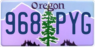 OR license plate 968PYG