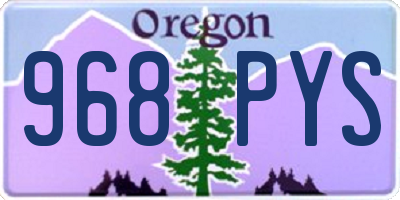 OR license plate 968PYS