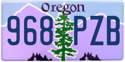 OR license plate 968PZB