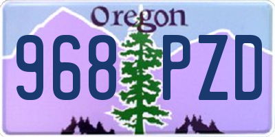 OR license plate 968PZD