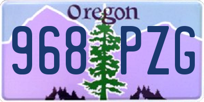 OR license plate 968PZG