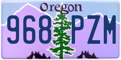 OR license plate 968PZM