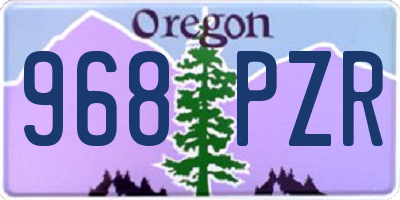 OR license plate 968PZR