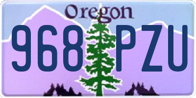 OR license plate 968PZU
