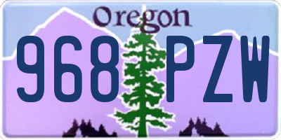 OR license plate 968PZW
