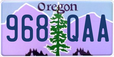 OR license plate 968QAA