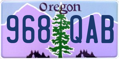OR license plate 968QAB