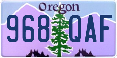 OR license plate 968QAF