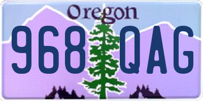 OR license plate 968QAG