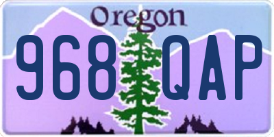 OR license plate 968QAP