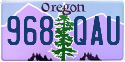 OR license plate 968QAU