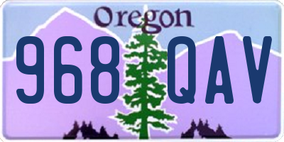 OR license plate 968QAV