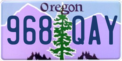 OR license plate 968QAY