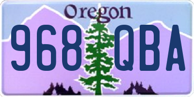 OR license plate 968QBA