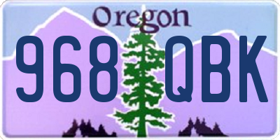 OR license plate 968QBK