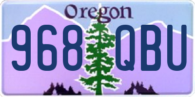 OR license plate 968QBU