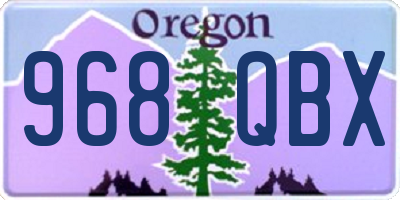 OR license plate 968QBX