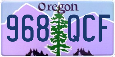 OR license plate 968QCF