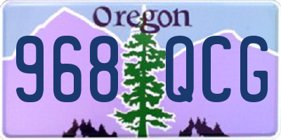OR license plate 968QCG