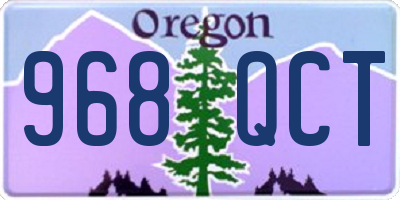 OR license plate 968QCT