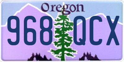OR license plate 968QCX