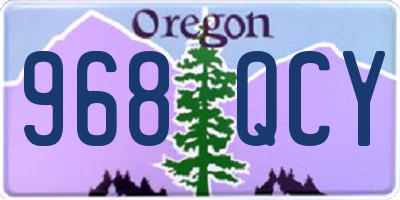 OR license plate 968QCY
