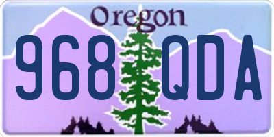 OR license plate 968QDA