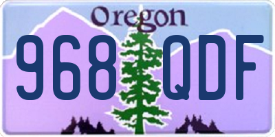 OR license plate 968QDF