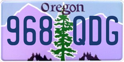 OR license plate 968QDG